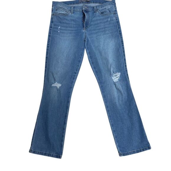 GUC Joe's Jeans Women’s Size 30 Distressed Bootcut Ankle Blue Jeans - Picture 1 of 6